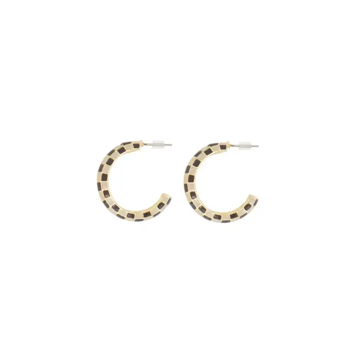 ZUSSS ZUSSS OORRINGEN MET BLOK PATROON KIT / MID BROWN