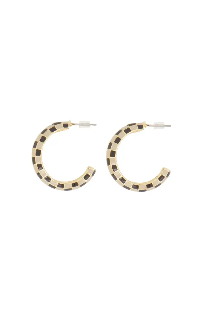 ZUSSS ZUSSS OORRINGEN MET BLOK PATROON KIT / MID BROWN