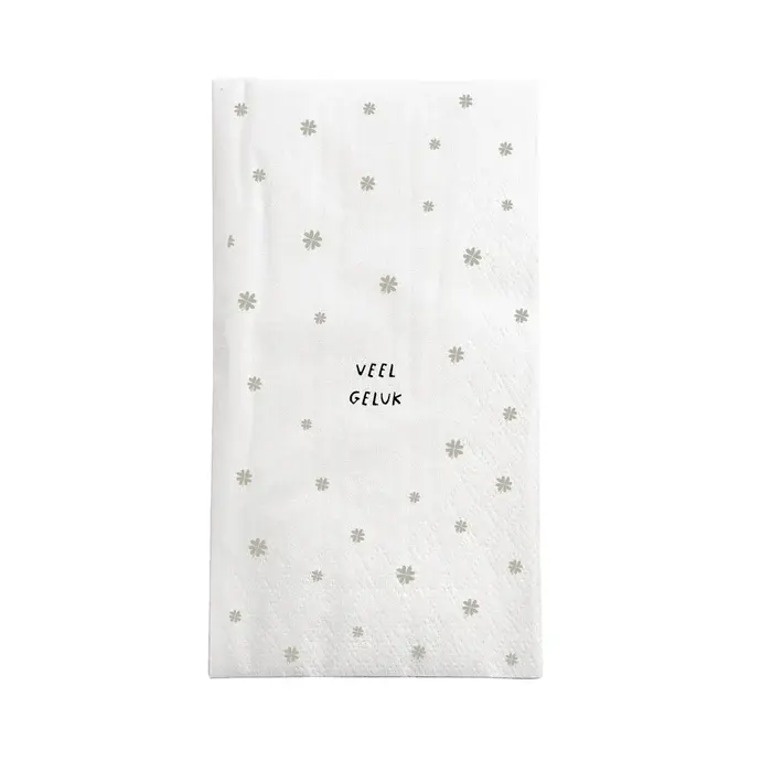 ZUSSS ZUSSS SERVETTEN RECHTHOEK VEEL GELUK WIT/GROEN