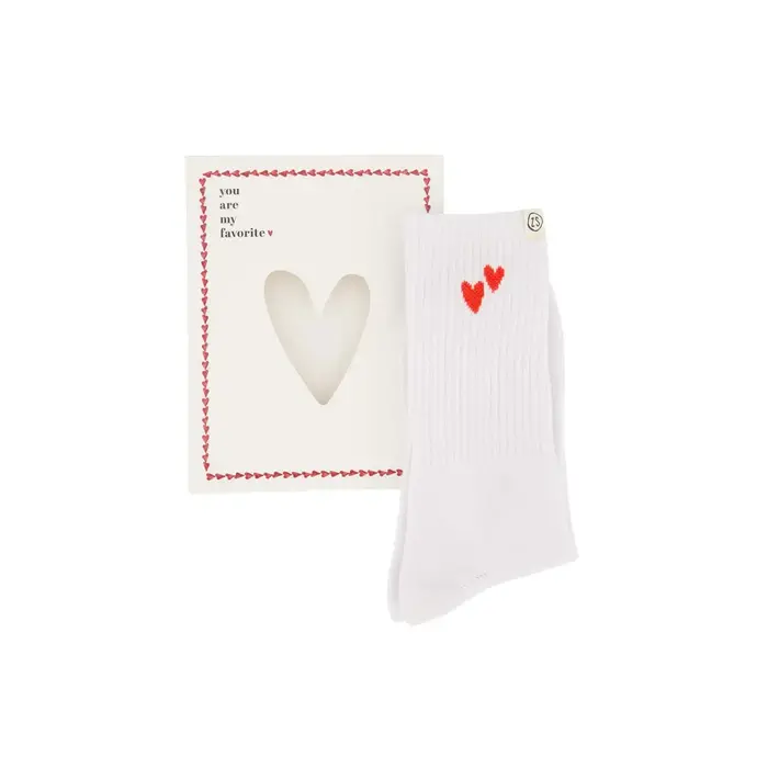 ZUSSS ZUSSS SOKKEN IN DOOSJE WIT/ROOD