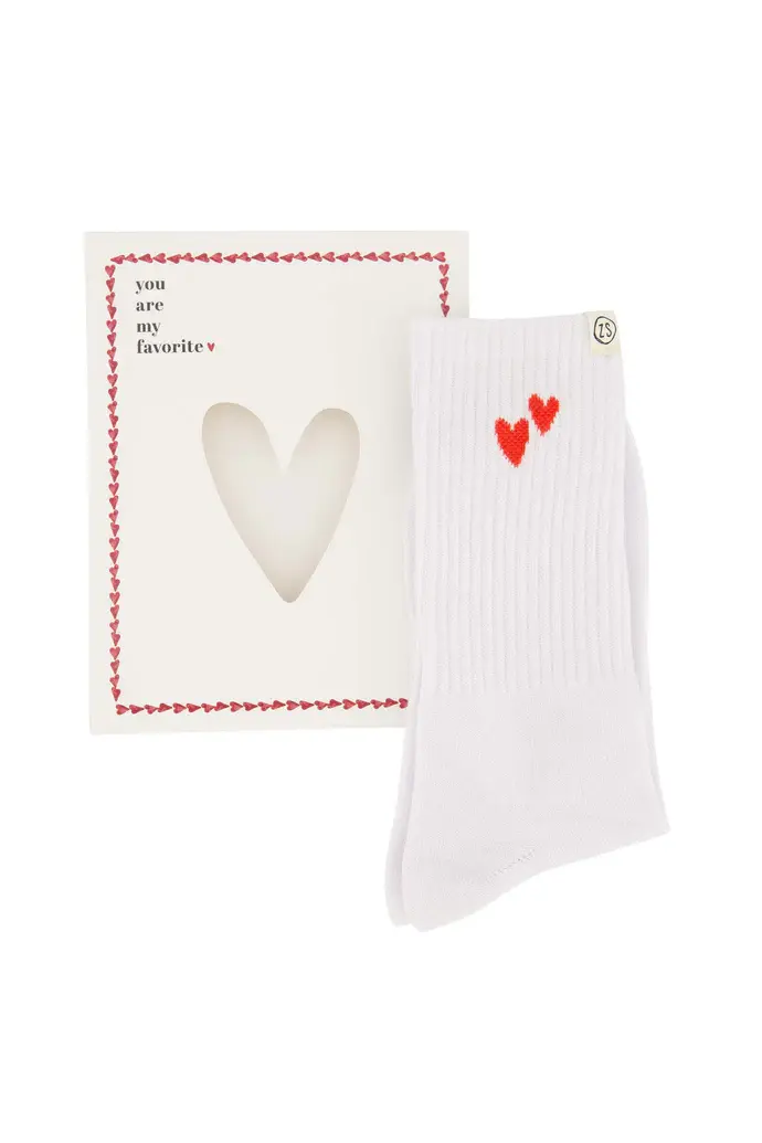 ZUSSS ZUSSS SOKKEN IN DOOSJE WIT/ROOD