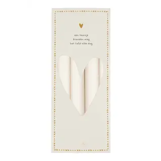 ZUSSS ZUSSS SET VAN 4 RUSTIEKE KAARSEN OFF WHITE 20CM