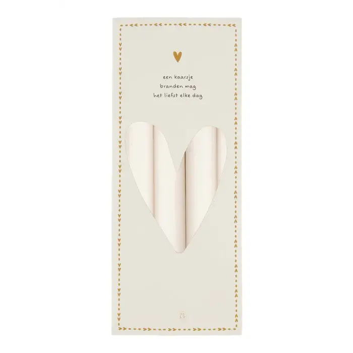ZUSSS ZUSSS SET VAN 4 RUSTIEKE KAARSEN OFF WHITE 20CM