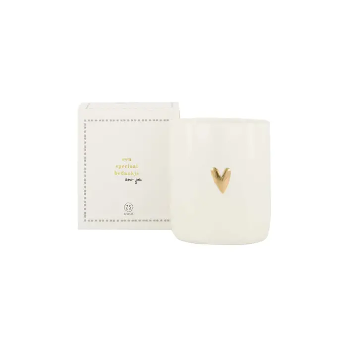 ZUSSS ZUSSS GEURKAARS KERAMIEK IN DOOSJE BEDANKT WIT/GOUD/GRIJSBLAUW