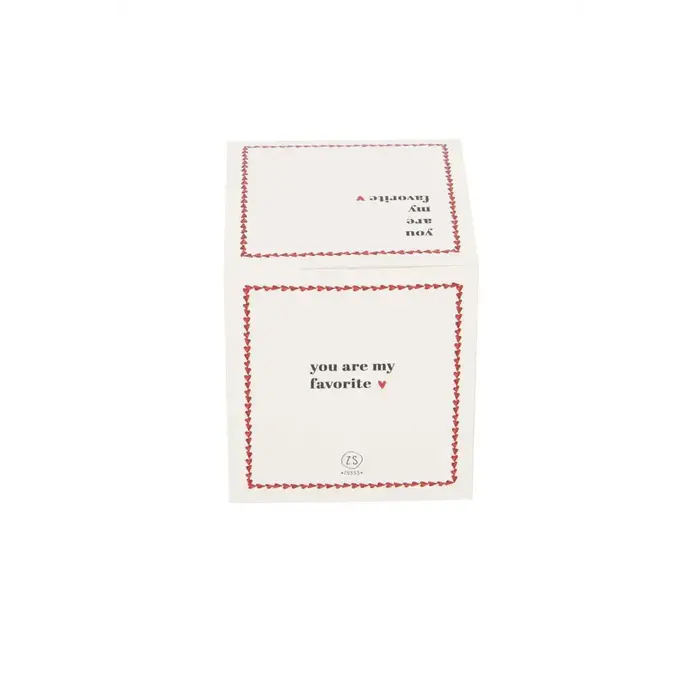ZUSSS ZUSSS GEURKAARS KERAMIEK IN DOOSJE FAVORITE WIT/ROOD