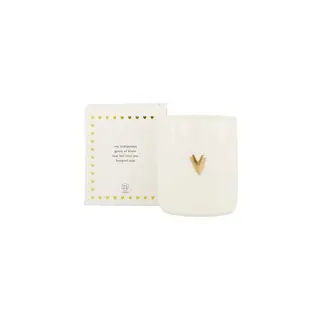 ZUSSS ZUSSS GEURKAARS KERAMIEK IN DOOSJE EEN LICHTPUNTJE HART WIT/GOUD