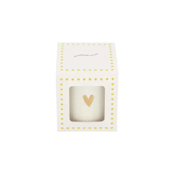 ZUSSS ZUSSS GEURKAARS KERAMIEK IN DOOSJE EEN LICHTPUNTJE HART WIT/GOUD