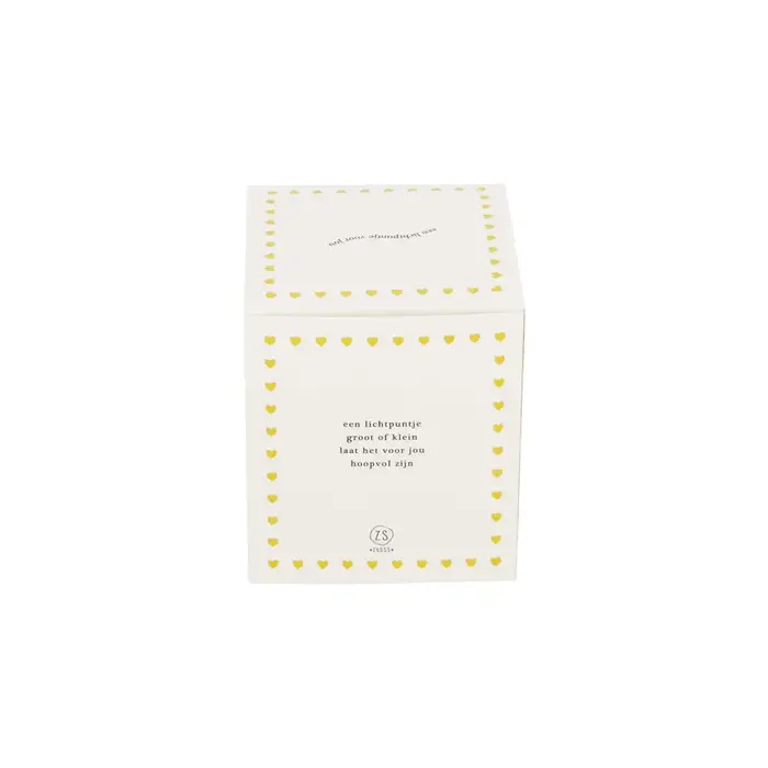 ZUSSS ZUSSS GEURKAARS KERAMIEK IN DOOSJE EEN LICHTPUNTJE HART WIT/GOUD