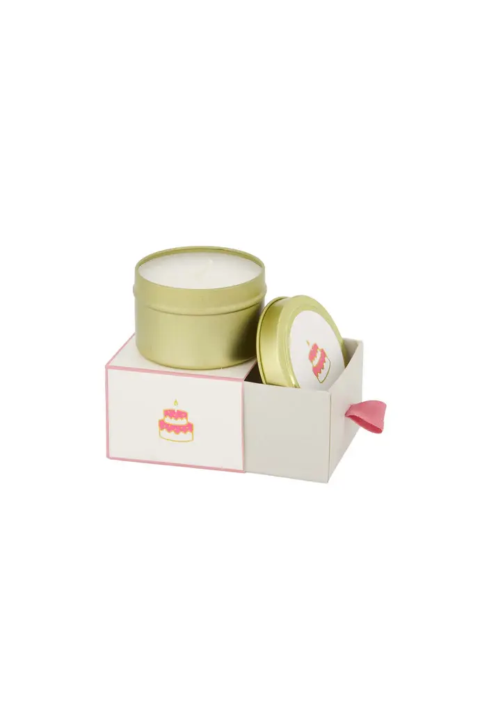ZUSSS ZUSSS GEURKAARS TINNEN IN SCHUIFDOOSJE GEFELICITEERD TAART WIT/ROZE