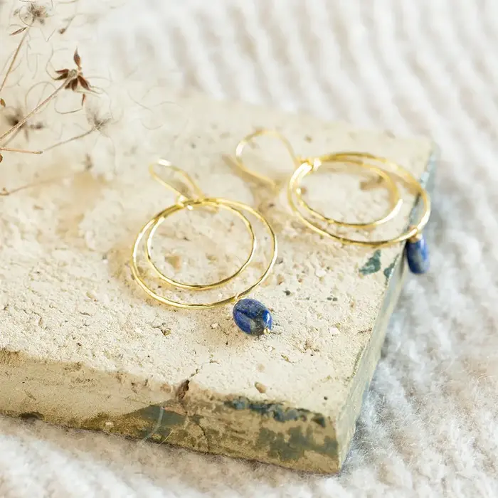 A BEAUTIFUL STORY BS ENJOYABLE EARRINGS LAPIS LAZULI