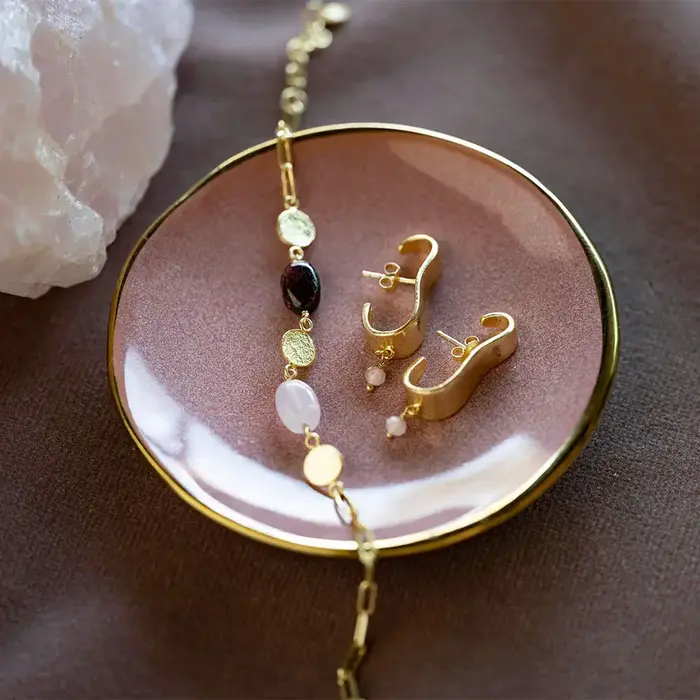 A BEAUTIFUL STORY BS AESTHETIC ROSE QUARTZ GARNET BRACELET