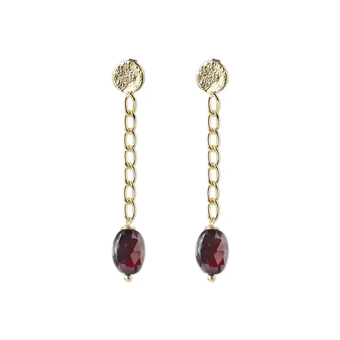 A BEAUTIFUL STORY BS MEDITATION GARNET EARRINGS