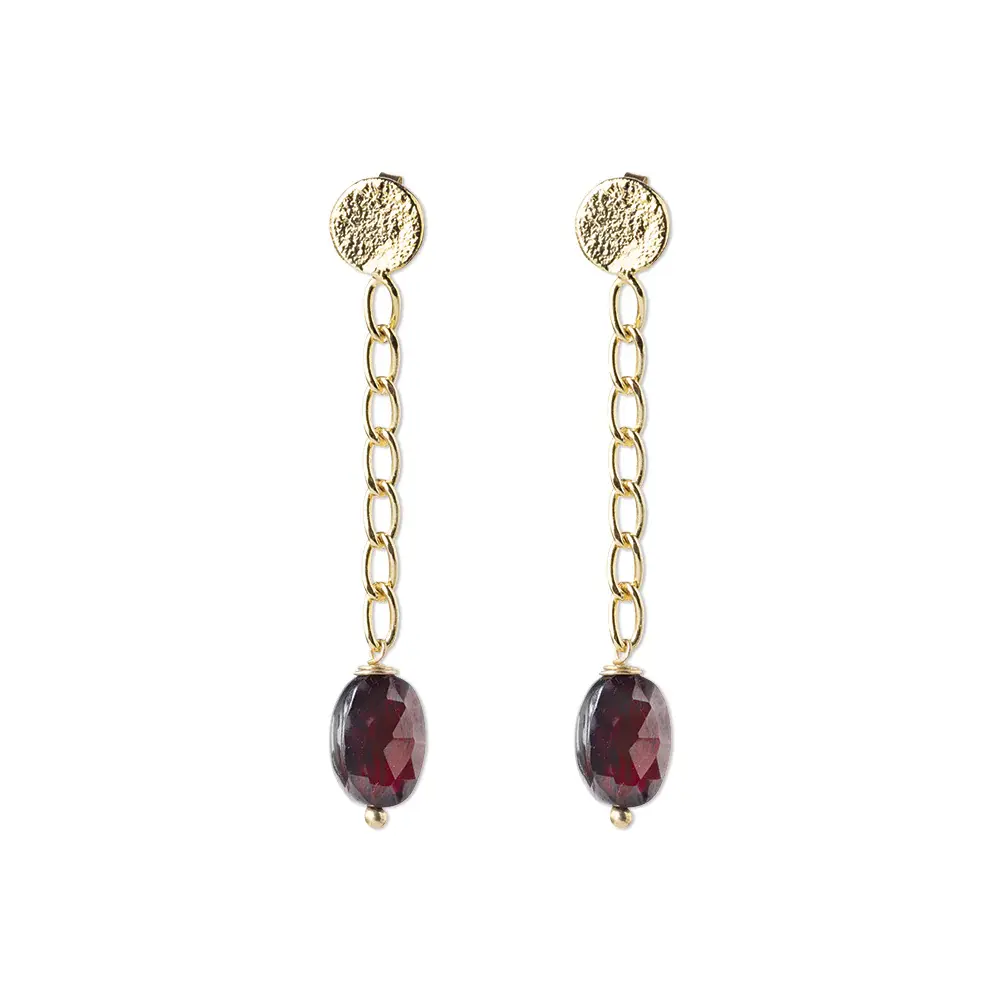 A BEAUTIFUL STORY BS MEDITATION GARNET EARRINGS