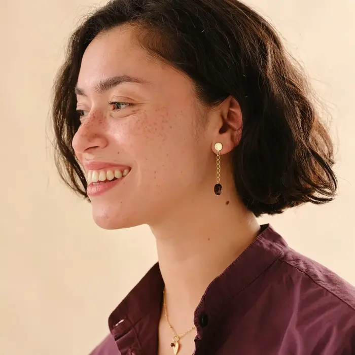 A BEAUTIFUL STORY BS MEDITATION GARNET EARRINGS