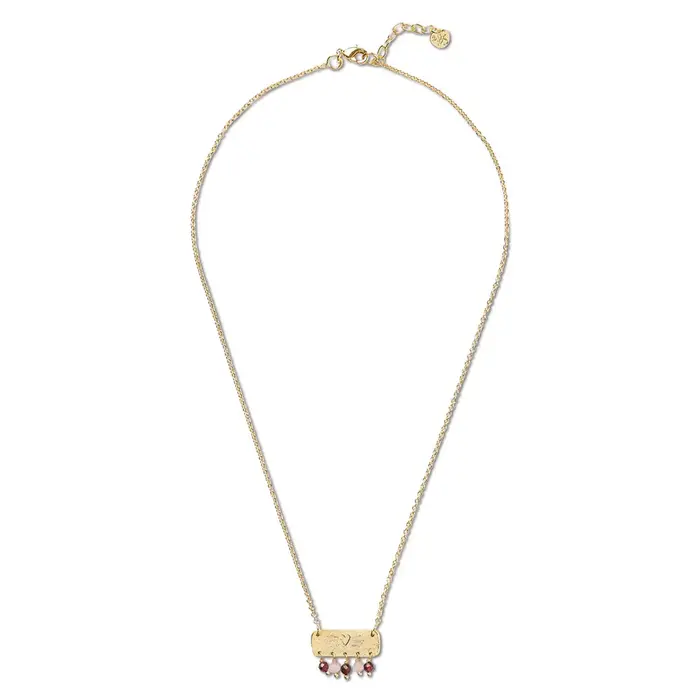 A BEAUTIFUL STORY BS SANITY GARNET ROSE QUARTZ NECKLACE