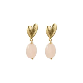 A BEAUTIFUL STORY BS HEAVENLY ( hart ) ROSE QUARTZ EARRINGS