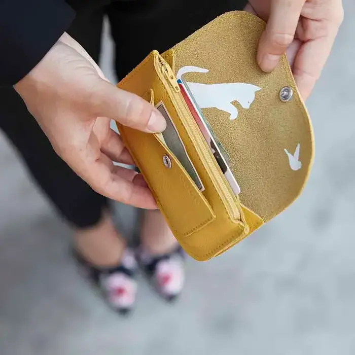 KEECIE KEECIE WALLET CAT CHASE SMALL YELLOW