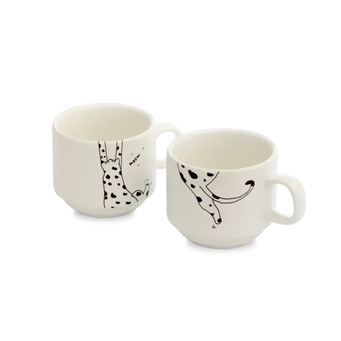 HELEN B HELEN B STAPELBARE MOKKEN MEOW (SET VAN 2)