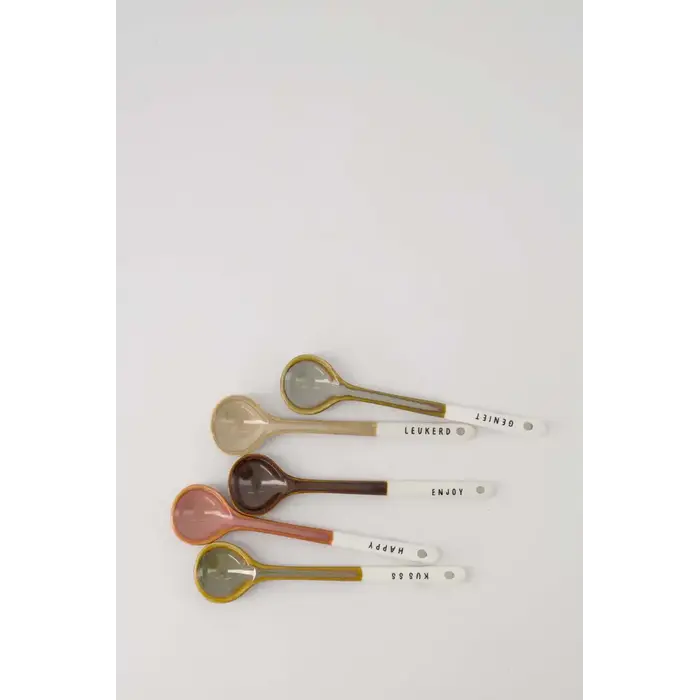 ZUSSS ZUSSS LEPELTJE KERAMIEK GENIET WIT/GRIJSBLAUW