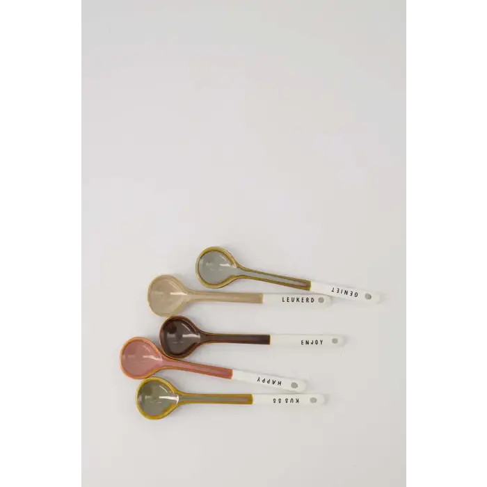 ZUSSS ZUSSS LEPELTJE KERAMIEK KUSSS WIT/DONKERGROEN