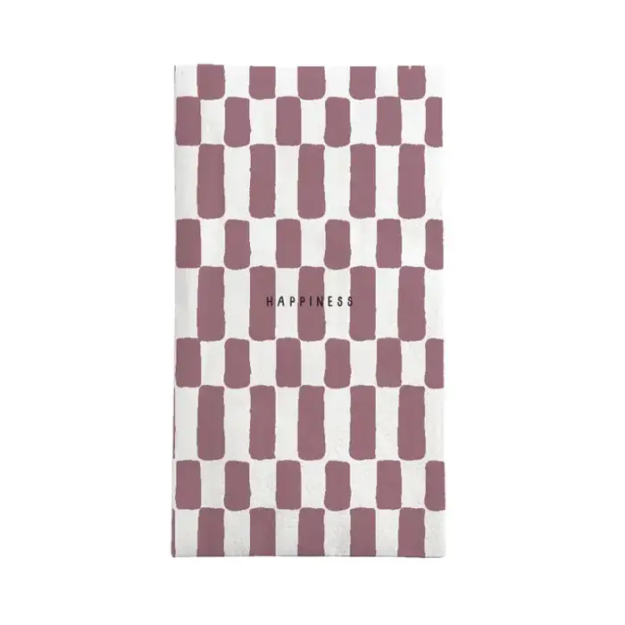 ZUSSS ZUSSS SERVETTEN RECHTHOEK HAPPINESS WIT/BURGUNDY