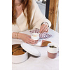 ZUSSS SERVETTEN RECHTHOEK HAPPINESS WIT/BURGUNDY