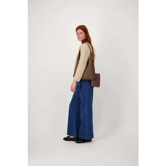 ZUSSS ZUSSS SCHOUDERTAS MET MOOI STRAP DETAIL + MAKE UP TASJE BRUIN