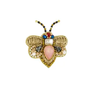 ZUSSS ZUSSS VLINDER BROCHE MOSS GREEN