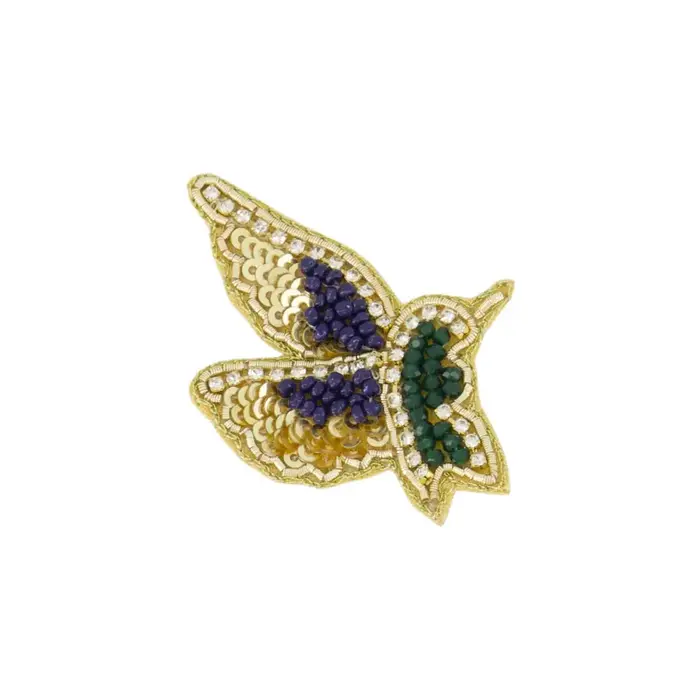 ZUSSS ZUSSS KOLIBRI BROCHE MOSS GREEN