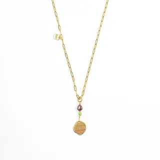 MURIELLE PERROTTI PERROTTI TEMPO KETTING GRANAAT GOLD GREEN