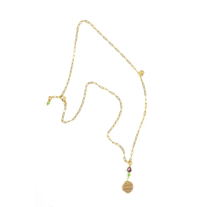 MURIELLE PERROTTI PERROTTI TEMPO KETTING GRANAAT GOLD GREEN