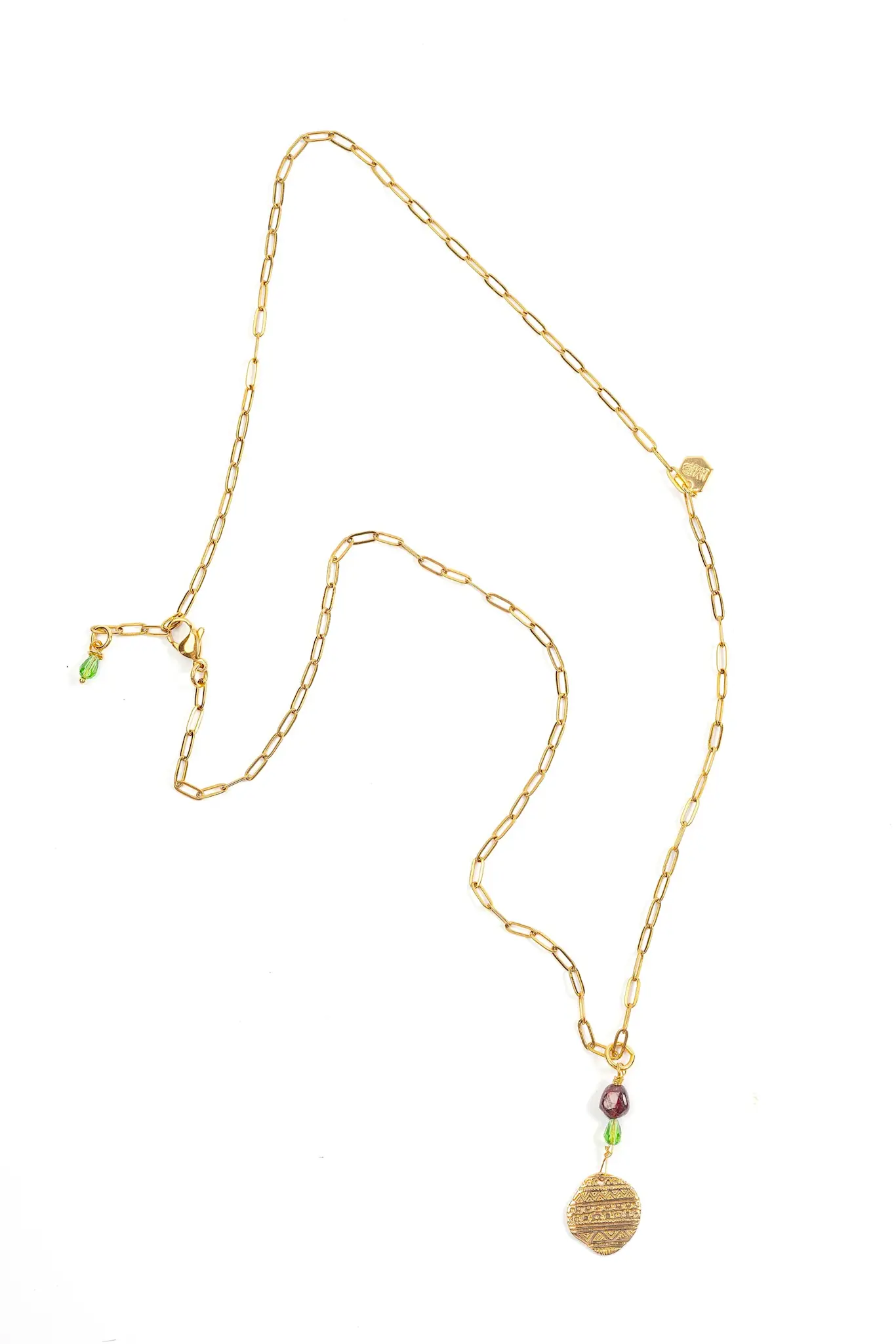 MURIELLE PERROTTI PERROTTI TEMPO KETTING GRANAAT GOLD GREEN