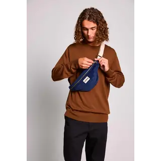 HINDBAG HINDBAG SAC BANANE OLIVIA VELOURS MARINE