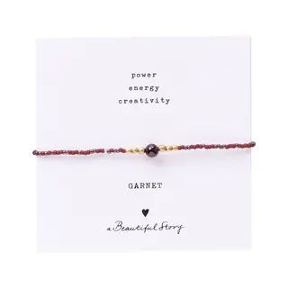 A BEAUTIFUL STORY BS IRIS CARD GARNET BRACELET