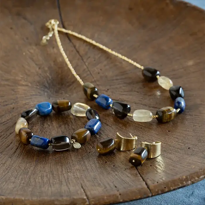 A BEAUTIFUL STORY BS HONEST TIGER EYE EARRINGS