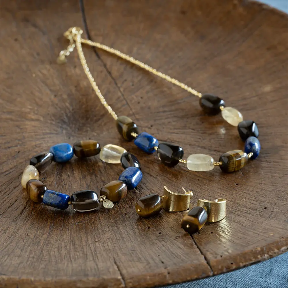 A BEAUTIFUL STORY BS HONEST TIGER EYE EARRINGS