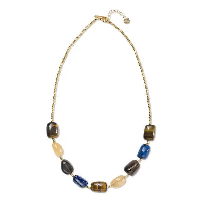 A BEAUTIFUL STORY BS EXCESSIVE TIGER EYE MIX NECKLACE