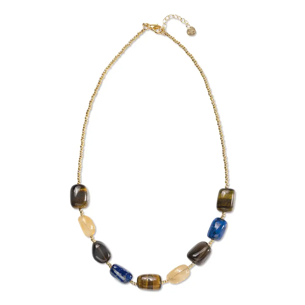 A BEAUTIFUL STORY BS EXCESSIVE TIGER EYE MIX NECKLACE