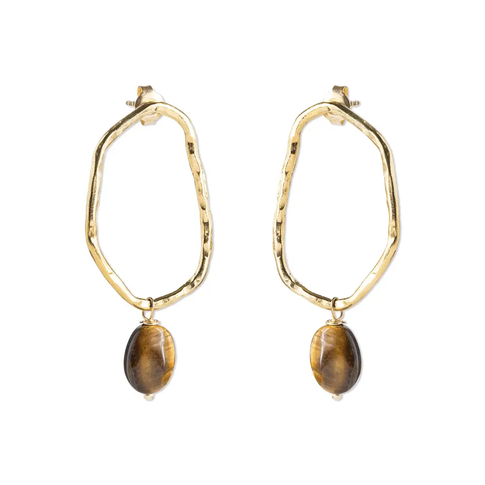 A BEAUTIFUL STORY BS BRAVERY TIGER EYE EARRINGS