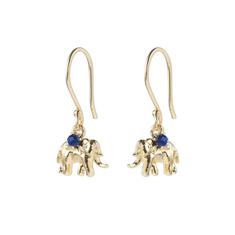 A BEAUTIFUL STORY BS GENEROUS (olifant) LAPIS LAZULI EARRINGS