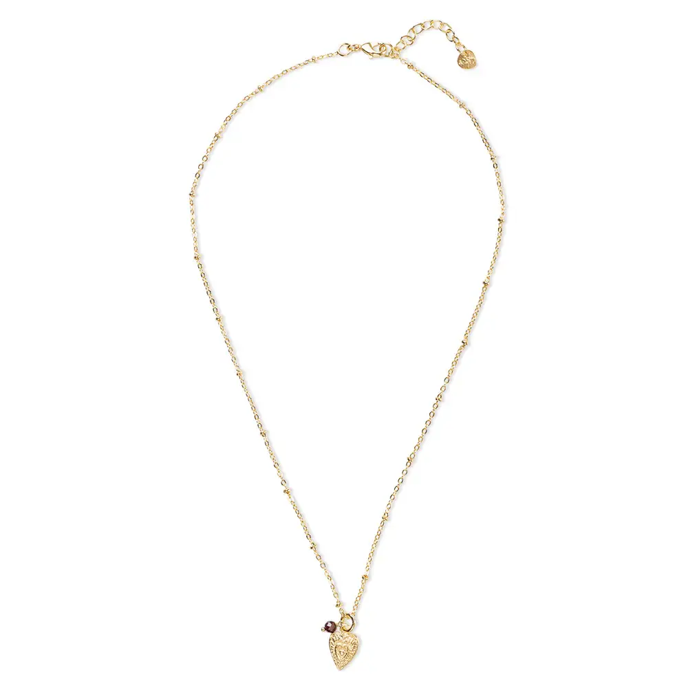 A BEAUTIFUL STORY BS CONVINCED ( hart )  GARNET NECKLACE