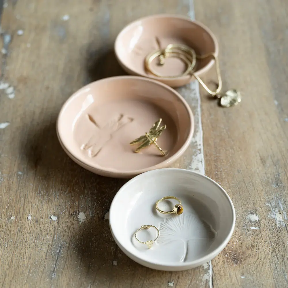 A BEAUTIFUL STORY BS JEWELRY DISH MEDIUM DRAGONFLY PEACH