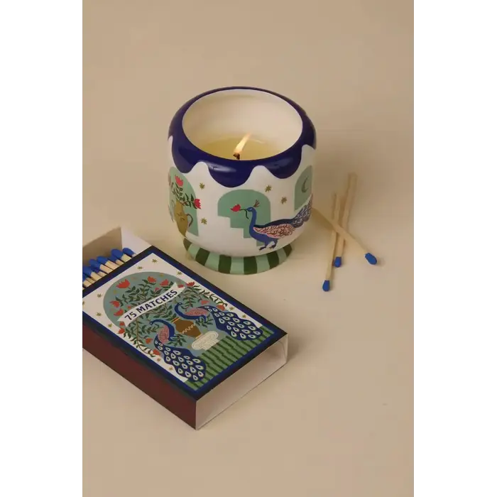 PADDYWAX PADDYWAX A DOPO PEACOCK CERAMIC CANDLE MISTED LIME