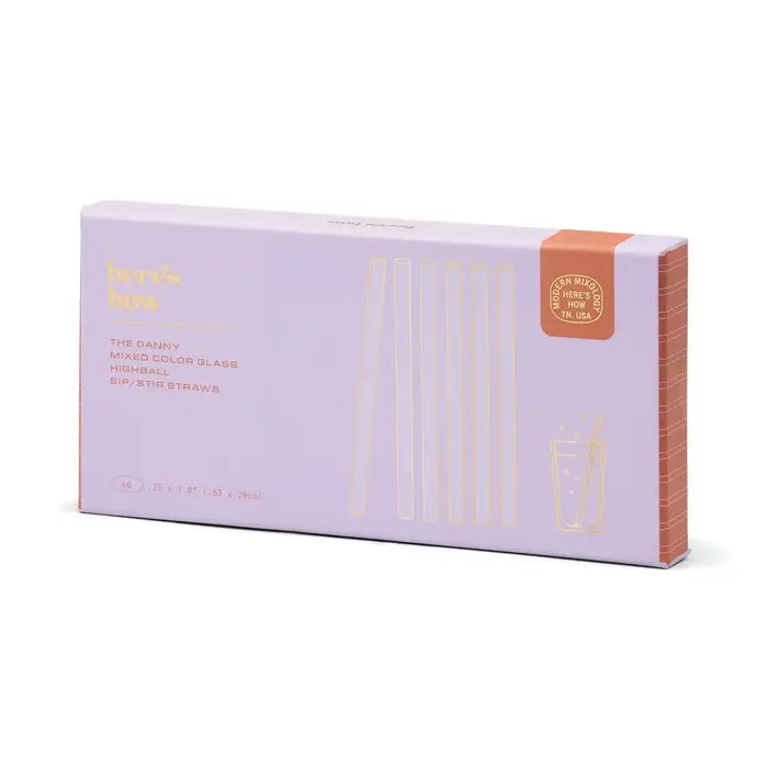 HERE'S HOW HERE'S HOW THE DANNY GLASS HIGHBALL STRAWS (SET OF 6)