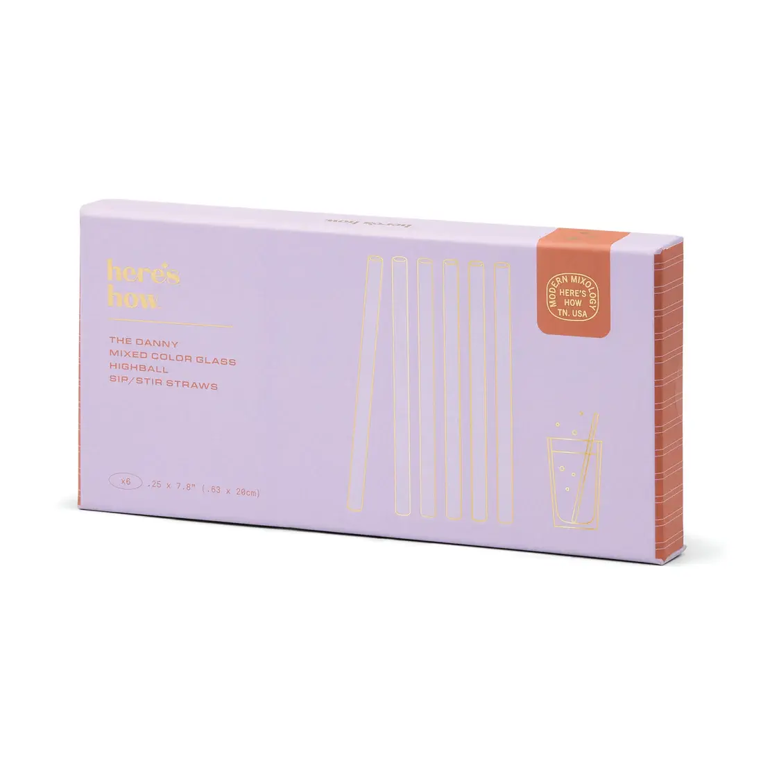 HERE'S HOW HERE'S HOW THE DANNY GLASS HIGHBALL STRAWS (SET OF 6)