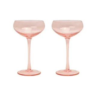 HERE'S HOW HERE'S HOW THE LOU COUPE GLASS BLUSH (SET OF 2)
