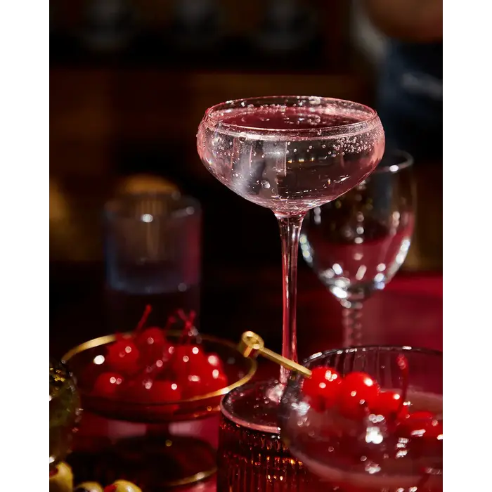 HERE'S HOW HERE'S HOW THE LOU COUPE GLASS BLUSH (SET OF 2)