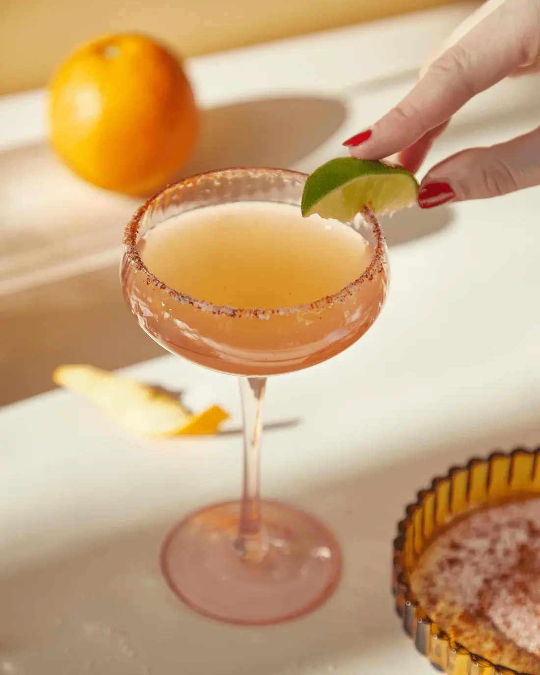 HERE'S HOW HERE'S HOW THE LOU COUPE GLASS BLUSH (SET OF 2)