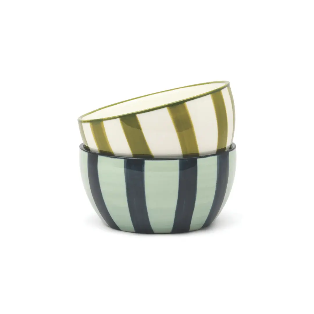 HERE'S HOW HERE'S HOW THE BELLA DIPPING BOWLS OLIVE & BLUE (SET OF 2)