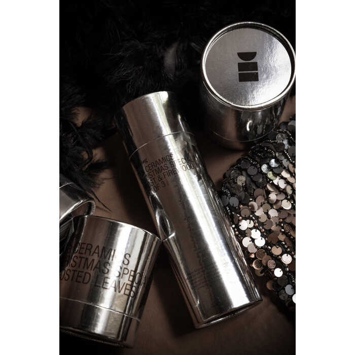 HK LIVING 70S CERAMICS XMAS SPECIAL FROST  FIREWOOD (SET OF 3)